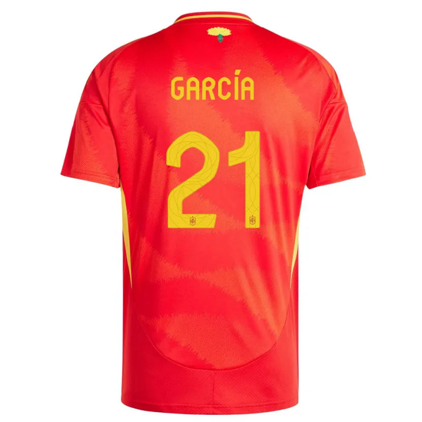 Danxen Hombre Camiseta España Sheila Garcia #21 Rojo 1ª Equipación 24-26 La Camisa
