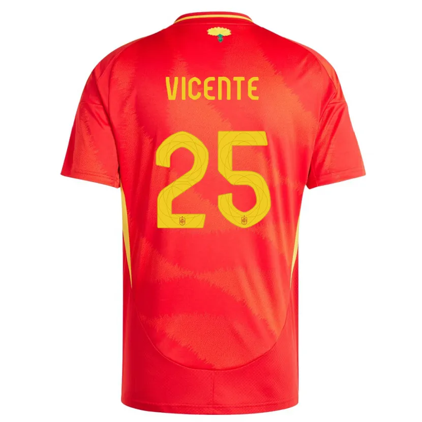 Danxen Hombre Camiseta España Ainhoa Vicente #25 Rojo 1ª Equipación 24-26 La Camisa