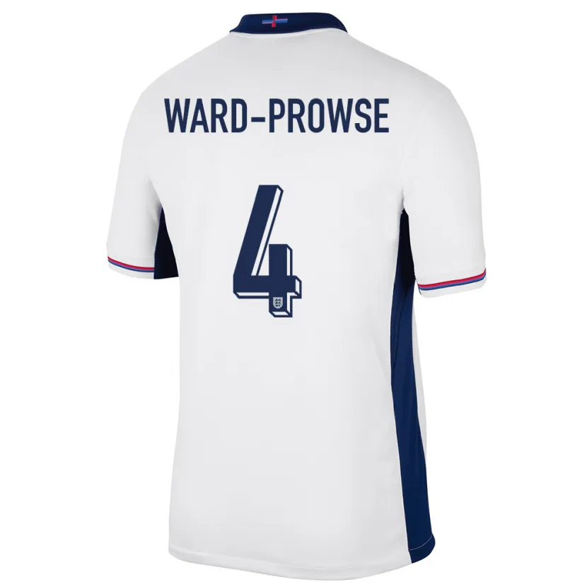 Danxen Hombre Camiseta Inglaterra James Ward-Prowse #4 Blanco 1ª Equipación 24-26 La Camisa