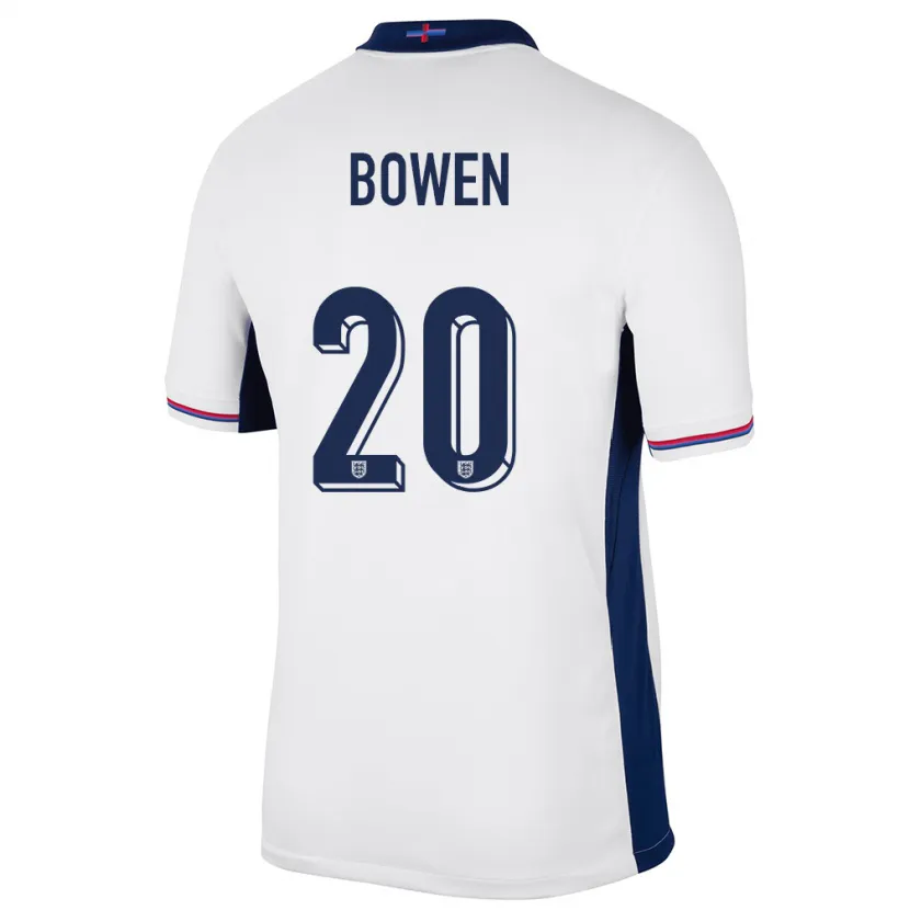 Danxen Hombre Camiseta Inglaterra Jarrod Bowen #20 Blanco 1ª Equipación 24-26 La Camisa