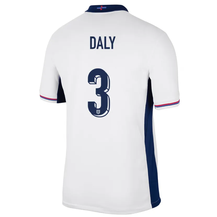 Danxen Hombre Camiseta Inglaterra Rachel Daly #3 Blanco 1ª Equipación 24-26 La Camisa