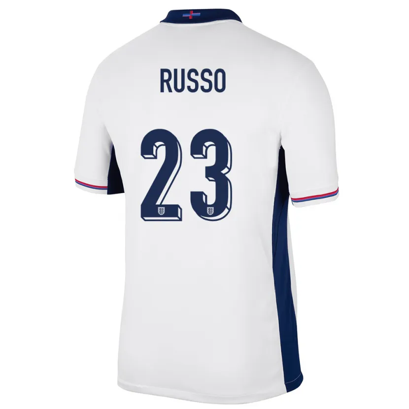 Danxen Hombre Camiseta Inglaterra Alessia Russo #23 Blanco 1ª Equipación 24-26 La Camisa