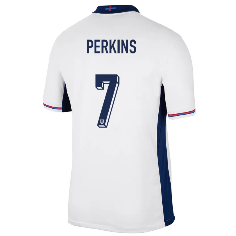 Danxen Hombre Camiseta Inglaterra Sonny Perkins #7 Blanco 1ª Equipación 24-26 La Camisa