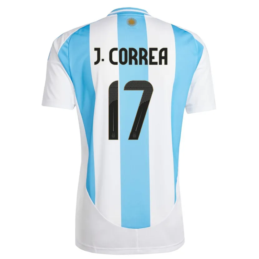 Danxen Hombre Camiseta Argentina Joaquin Correa #17 Blanco Azul 1ª Equipación 24-26 La Camisa
