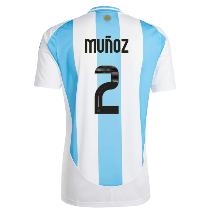 Danxen Hombre Camiseta Argentina Luana Munoz #2 Blanco Azul 1ª Equipación 24-26 La Camisa