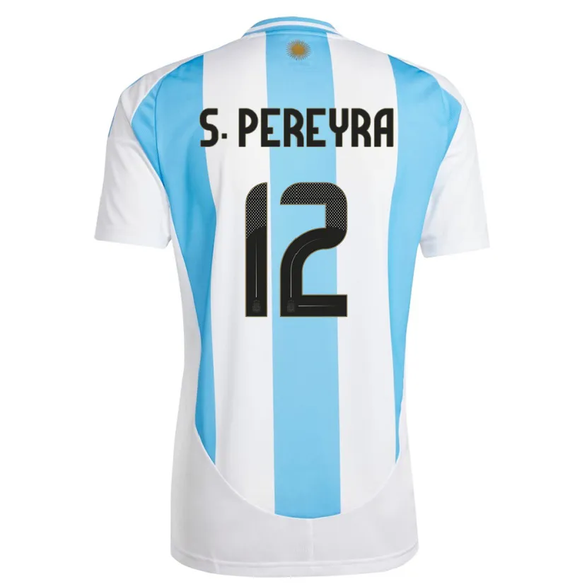 Danxen Hombre Camiseta Argentina Solana Pereyra #12 Blanco Azul 1ª Equipación 24-26 La Camisa