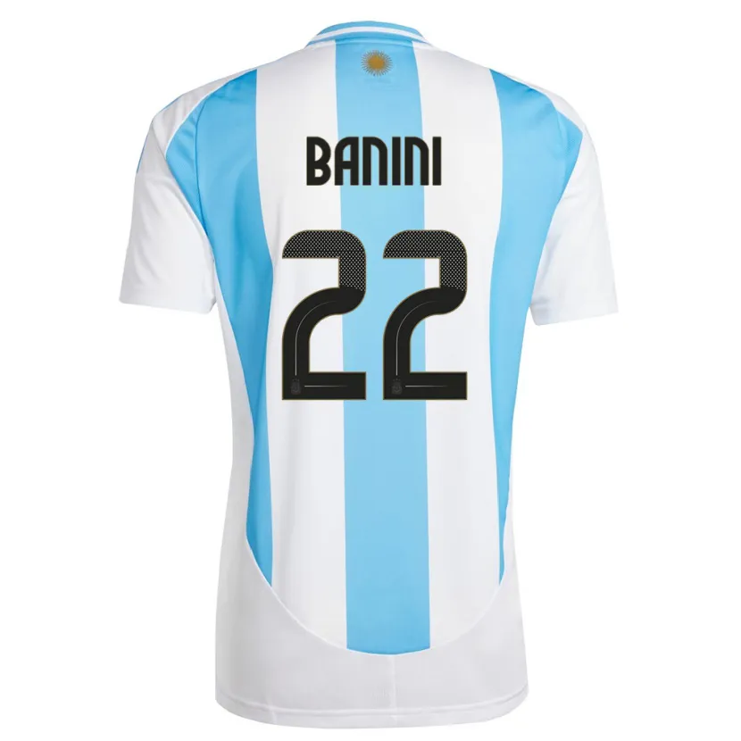 Danxen Hombre Camiseta Argentina Estefania Banini #22 Blanco Azul 1ª Equipación 24-26 La Camisa