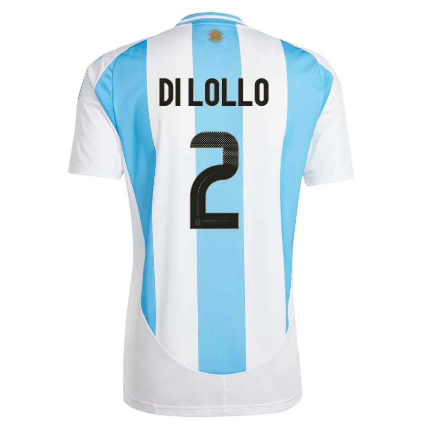 Danxen Hombre Camiseta Argentina Lautaro Di Lollo #2 Blanco Azul 1ª Equipación 24-26 La Camisa