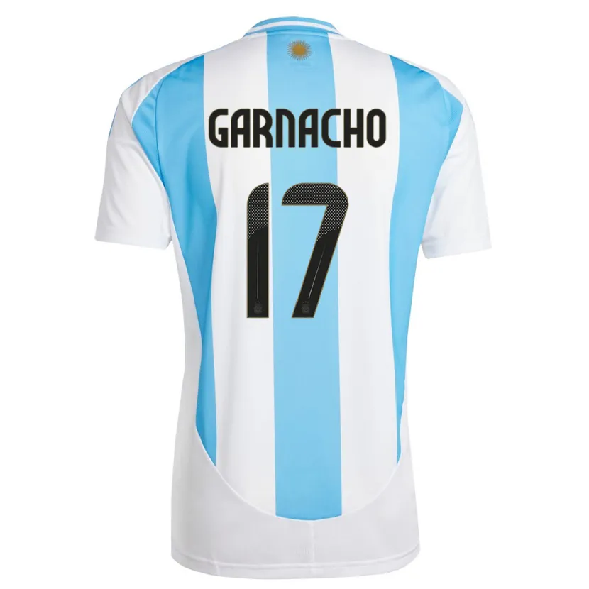 Danxen Hombre Camiseta Argentina Alejandro Garnacho #17 Blanco Azul 1ª Equipación 24-26 La Camisa