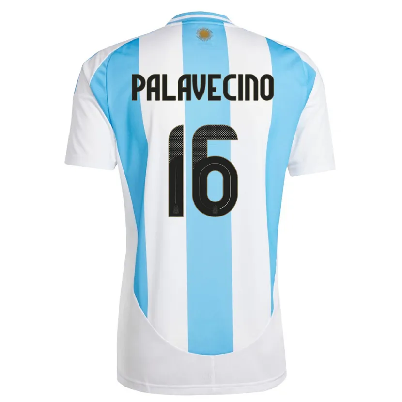 Danxen Hombre Camiseta Argentina Nicolas Palavecino #16 Blanco Azul 1ª Equipación 24-26 La Camisa