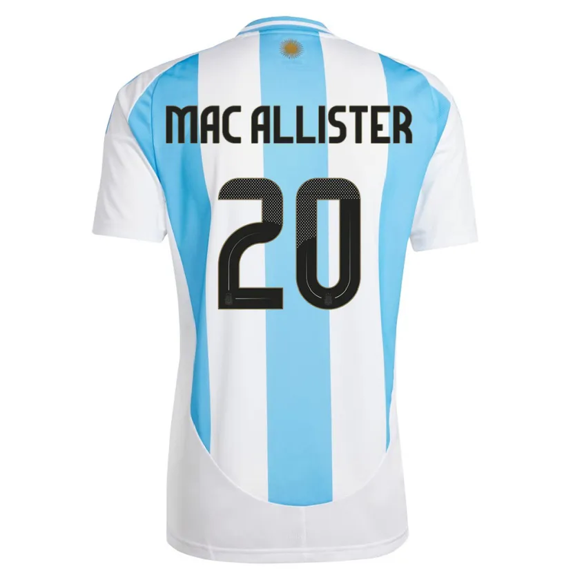 Danxen Hombre Camiseta Argentina Alexis Mac Allister #20 Blanco Azul 1ª Equipación 24-26 La Camisa