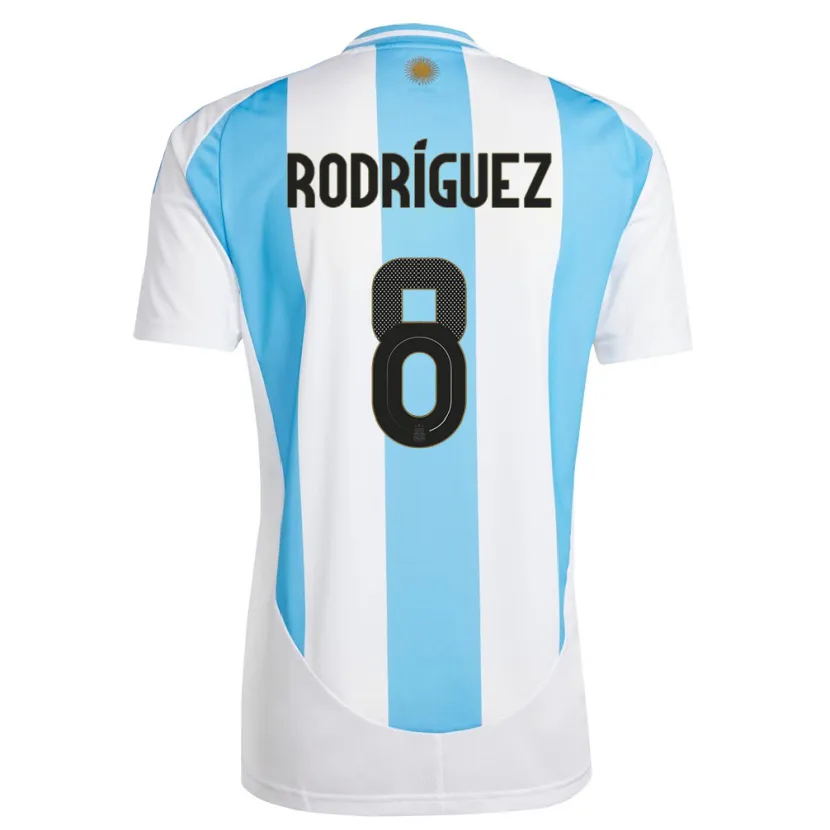 Danxen Hombre Camiseta Argentina Agustin Rodriguez #8 Blanco Azul 1ª Equipación 24-26 La Camisa
