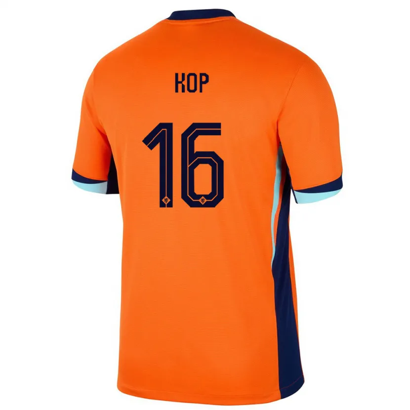 Danxen Hombre Camiseta Países Bajos Lize Kop #16 Naranja 1ª Equipación 24-26 La Camisa