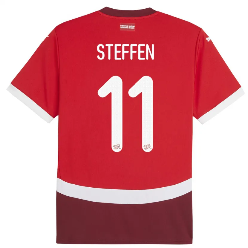 Danxen Hombre Camiseta Suiza Renato Steffen #11 Rojo 1ª Equipación 24-26 La Camisa
