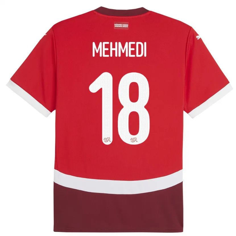 Danxen Hombre Camiseta Suiza Admir Mehmedi #18 Rojo 1ª Equipación 24-26 La Camisa
