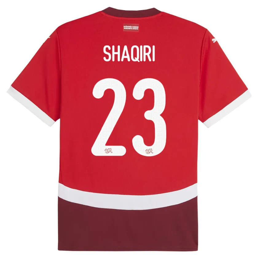 Danxen Hombre Camiseta Suiza Xherdan Shaqiri #23 Rojo 1ª Equipación 24-26 La Camisa