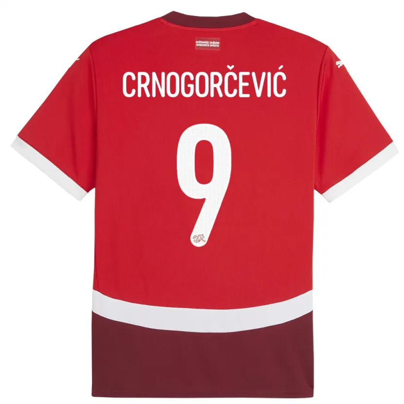 Danxen Hombre Camiseta Suiza Ana Maria Crnogorcevic #9 Rojo 1ª Equipación 24-26 La Camisa