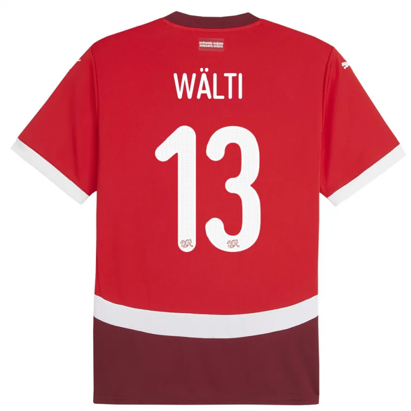 Danxen Hombre Camiseta Suiza Lia Walti #13 Rojo 1ª Equipación 24-26 La Camisa
