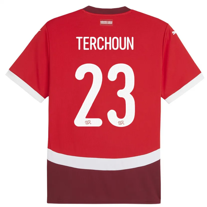 Danxen Hombre Camiseta Suiza Meriame Terchoun #23 Rojo 1ª Equipación 24-26 La Camisa