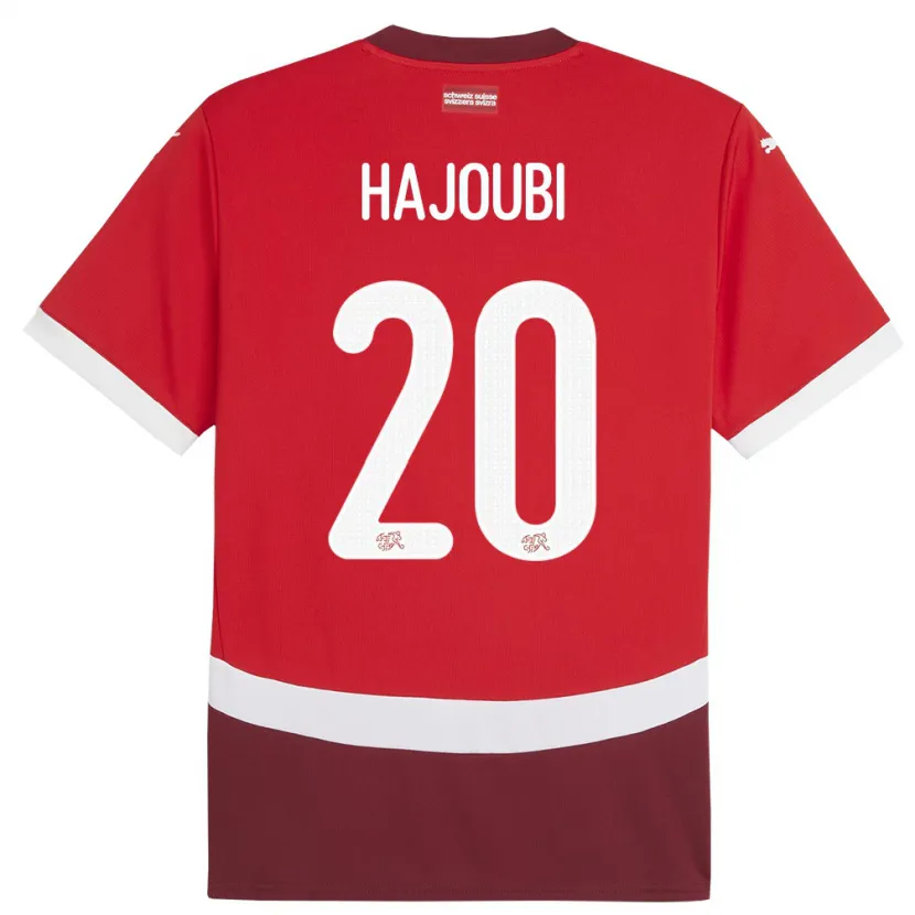Danxen Hombre Camiseta Suiza Amin Hajoubi #20 Rojo 1ª Equipación 24-26 La Camisa