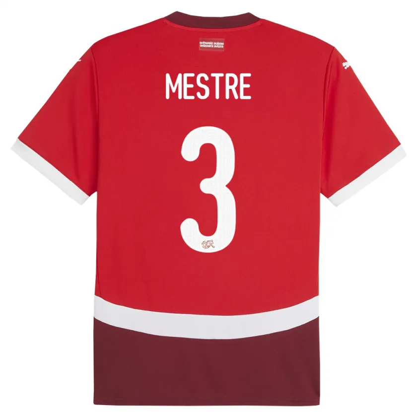 Danxen Hombre Camiseta Suiza Luis Mestre #3 Rojo 1ª Equipación 24-26 La Camisa