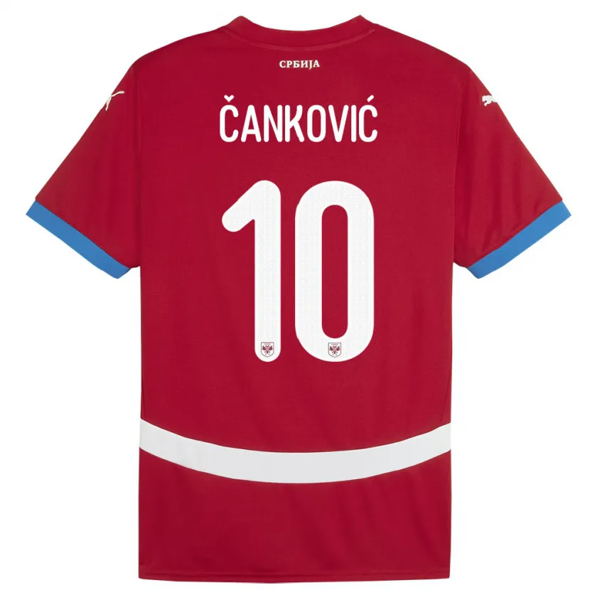 Danxen Hombre Camiseta Serbia Jelena Cankovic #10 Rojo 1ª Equipación 24-26 La Camisa