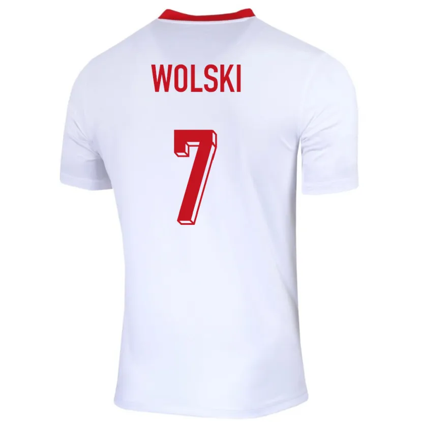 Danxen Hombre Camiseta Polonia Filip Wolski #7 Blanco 1ª Equipación 24-26 La Camisa
