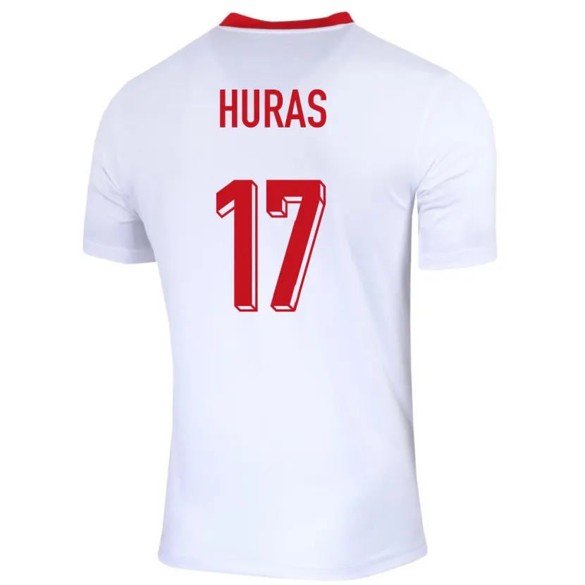 Danxen Hombre Camiseta Polonia Mike Huras #17 Blanco 1ª Equipación 24-26 La Camisa