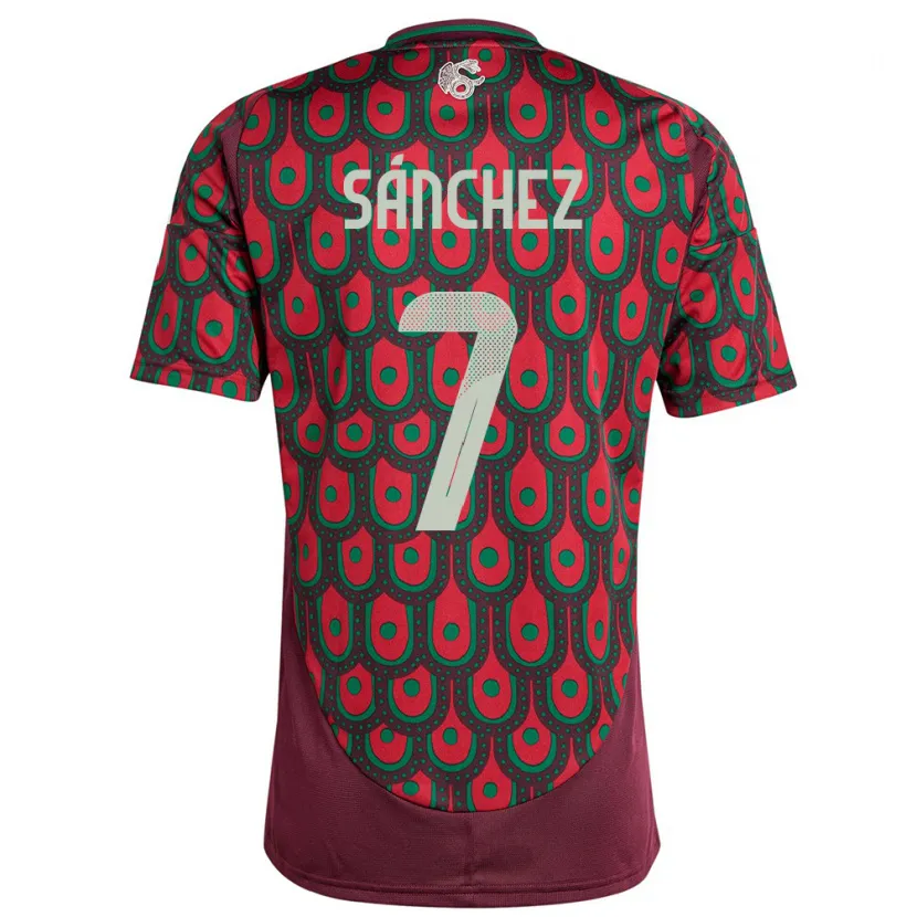 Danxen Hombre Camiseta México Maria Sanchez #7 Granate 1ª Equipación 24-26 La Camisa
