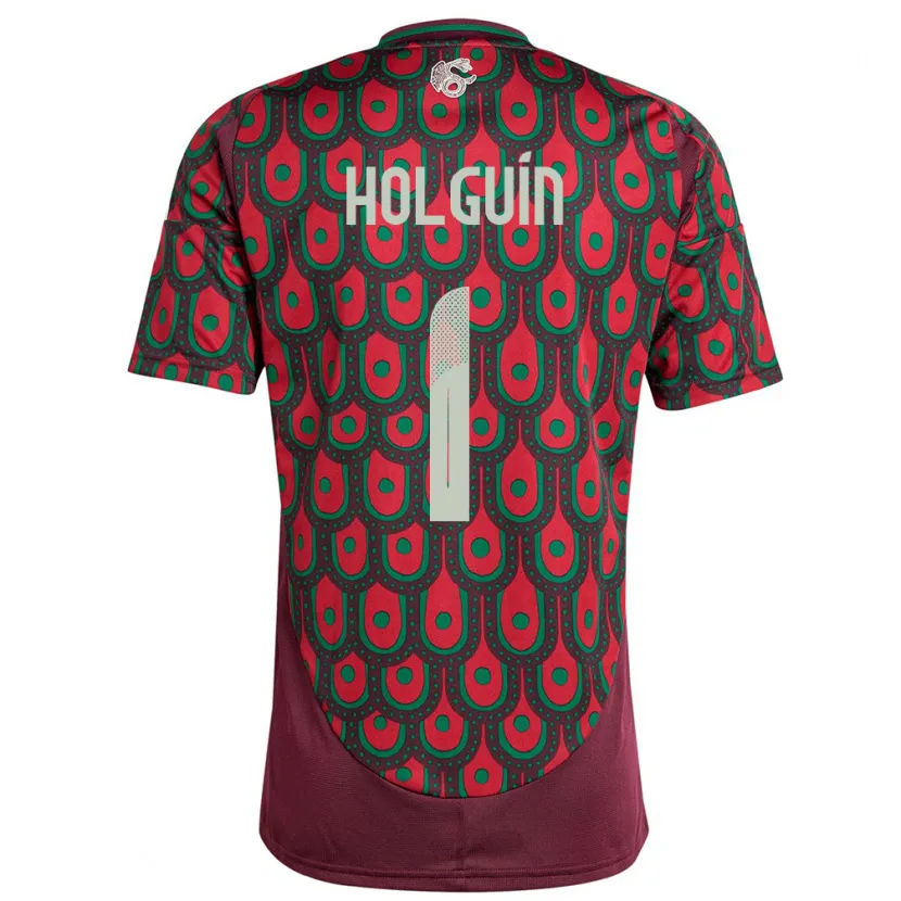 Danxen Hombre Camiseta México Hector Holguin #1 Granate 1ª Equipación 24-26 La Camisa