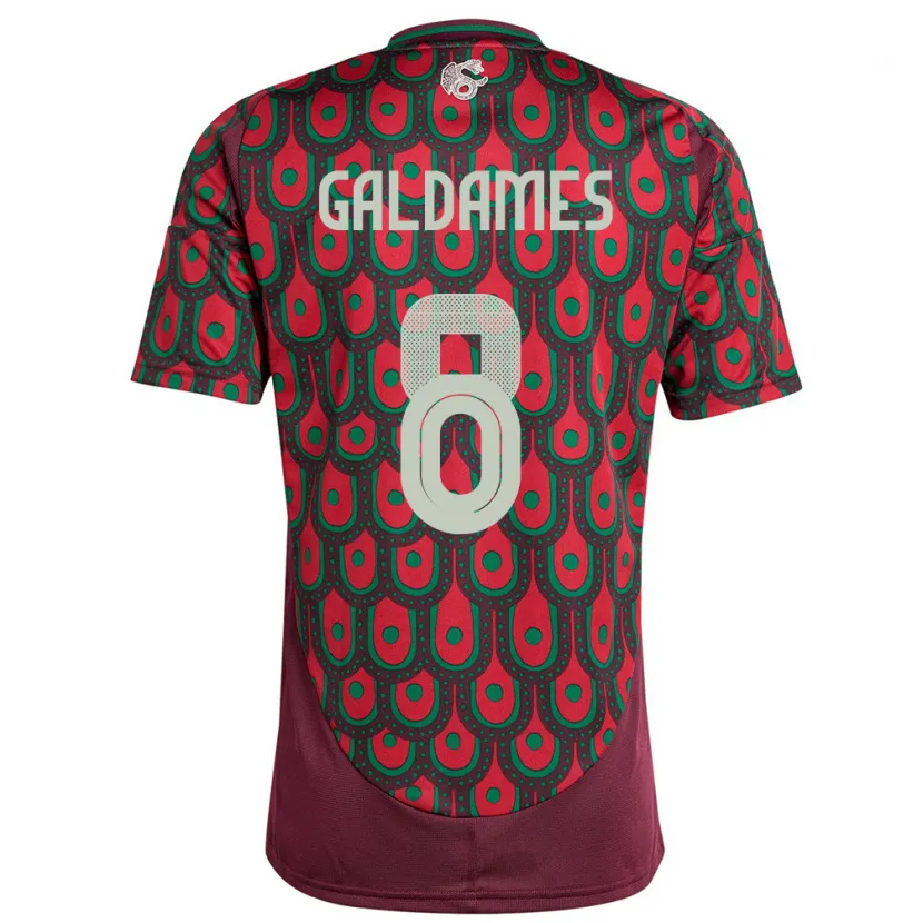 Danxen Hombre Camiseta México Benjamin Galdames #8 Granate 1ª Equipación 24-26 La Camisa
