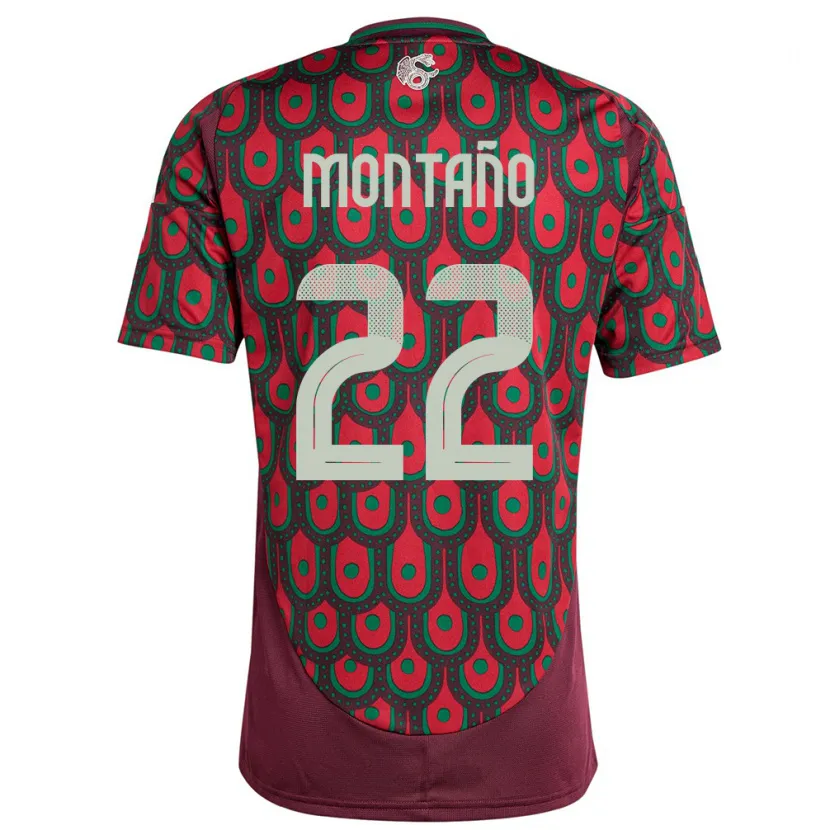 Danxen Hombre Camiseta México Andres Montano #22 Granate 1ª Equipación 24-26 La Camisa