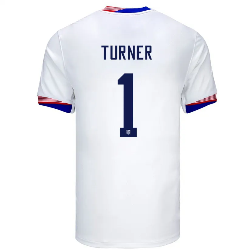 Danxen Hombre Camiseta Estados Unidos Matt Turner #1 Blanco 1ª Equipación 24-26 La Camisa