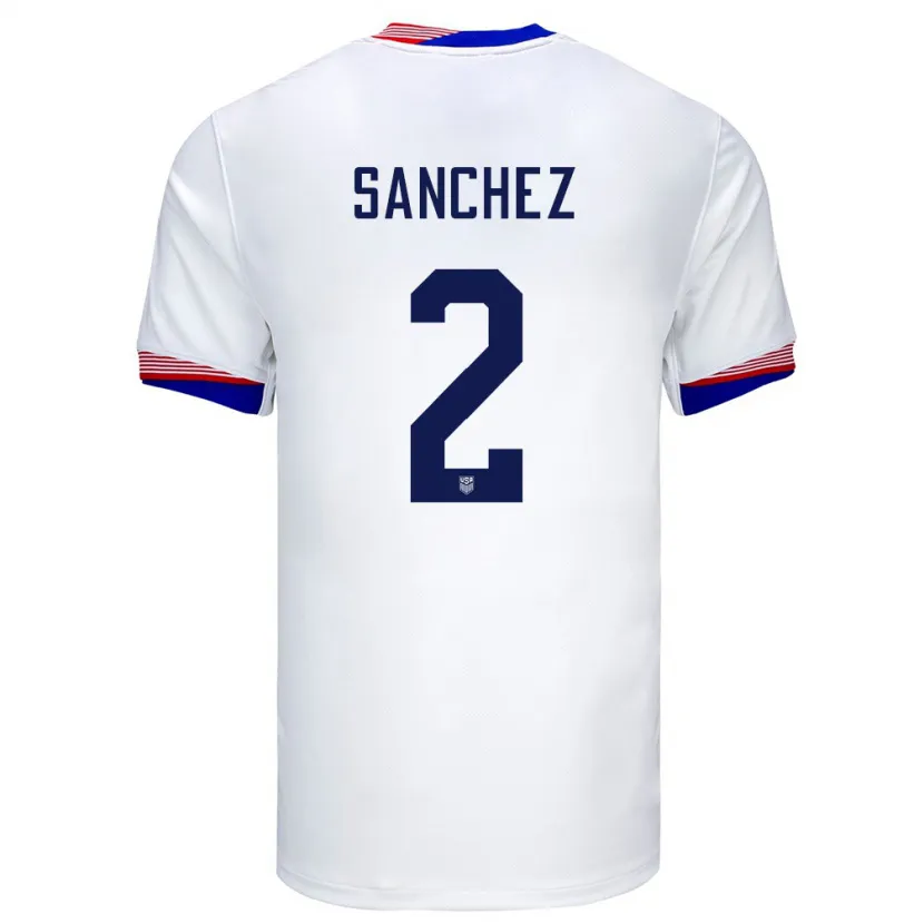 Danxen Hombre Camiseta Estados Unidos Ashley Sanchez #2 Blanco 1ª Equipación 24-26 La Camisa