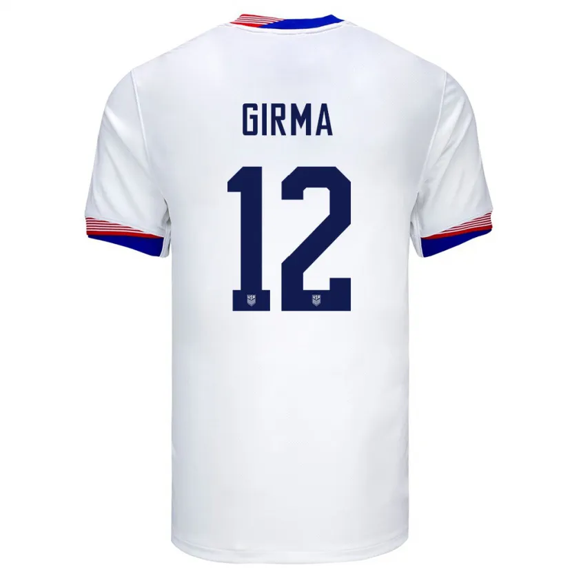 Danxen Hombre Camiseta Estados Unidos Naomi Girma #12 Blanco 1ª Equipación 24-26 La Camisa