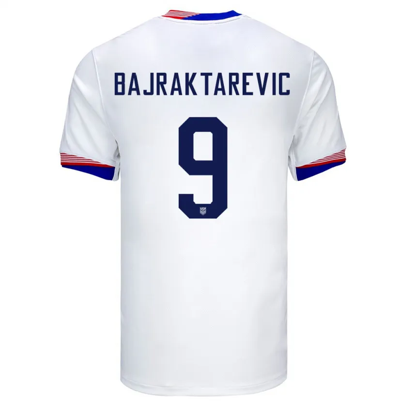 Danxen Hombre Camiseta Estados Unidos Esmir Bajraktarevic #9 Blanco 1ª Equipación 24-26 La Camisa