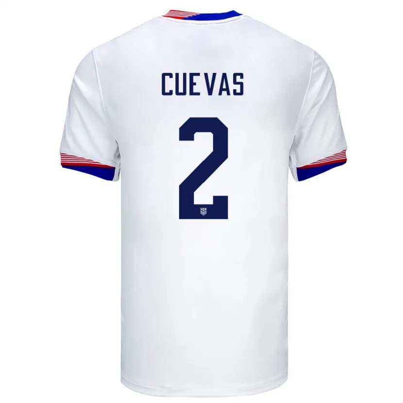 Danxen Hombre Camiseta Estados Unidos Mauricio Cuevas #2 Blanco 1ª Equipación 24-26 La Camisa