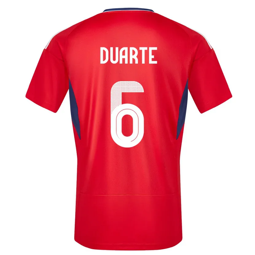 Danxen Hombre Camiseta Costa Rica Oscar Duarte #6 Rojo 1ª Equipación 24-26 La Camisa
