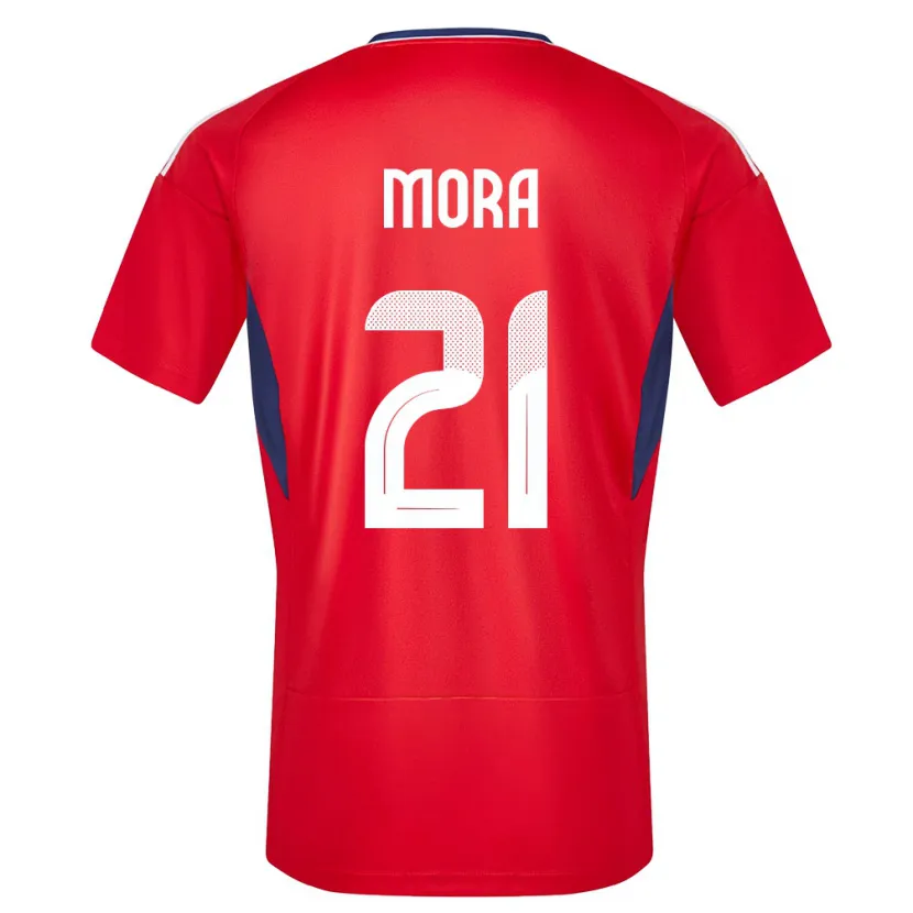Danxen Hombre Camiseta Costa Rica Carlos Mora #21 Rojo 1ª Equipación 24-26 La Camisa
