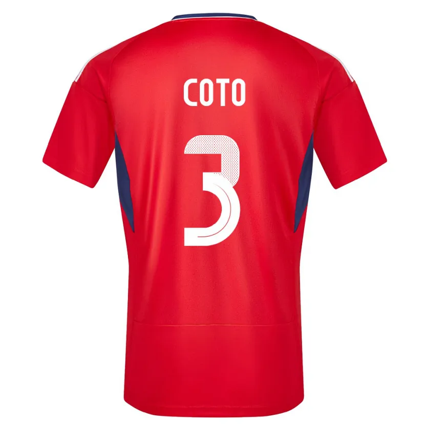 Danxen Hombre Camiseta Costa Rica Maria Coto #3 Rojo 1ª Equipación 24-26 La Camisa
