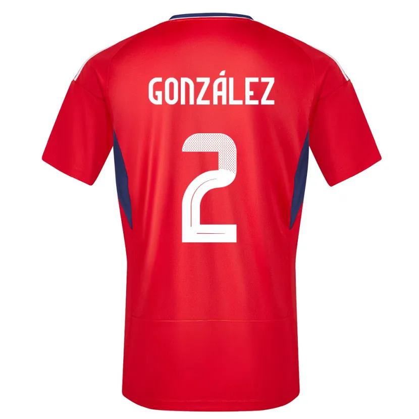 Danxen Hombre Camiseta Costa Rica Julian Gonzalez #2 Rojo 1ª Equipación 24-26 La Camisa