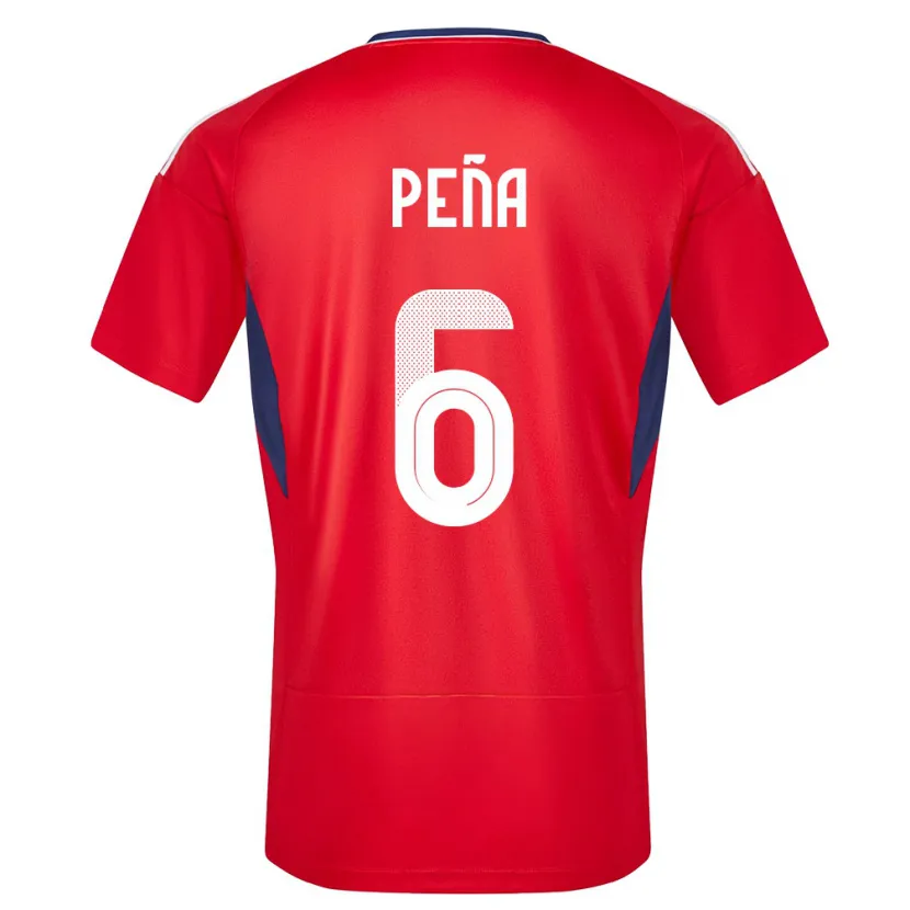 Danxen Hombre Camiseta Costa Rica Ricardo Pena #6 Rojo 1ª Equipación 24-26 La Camisa
