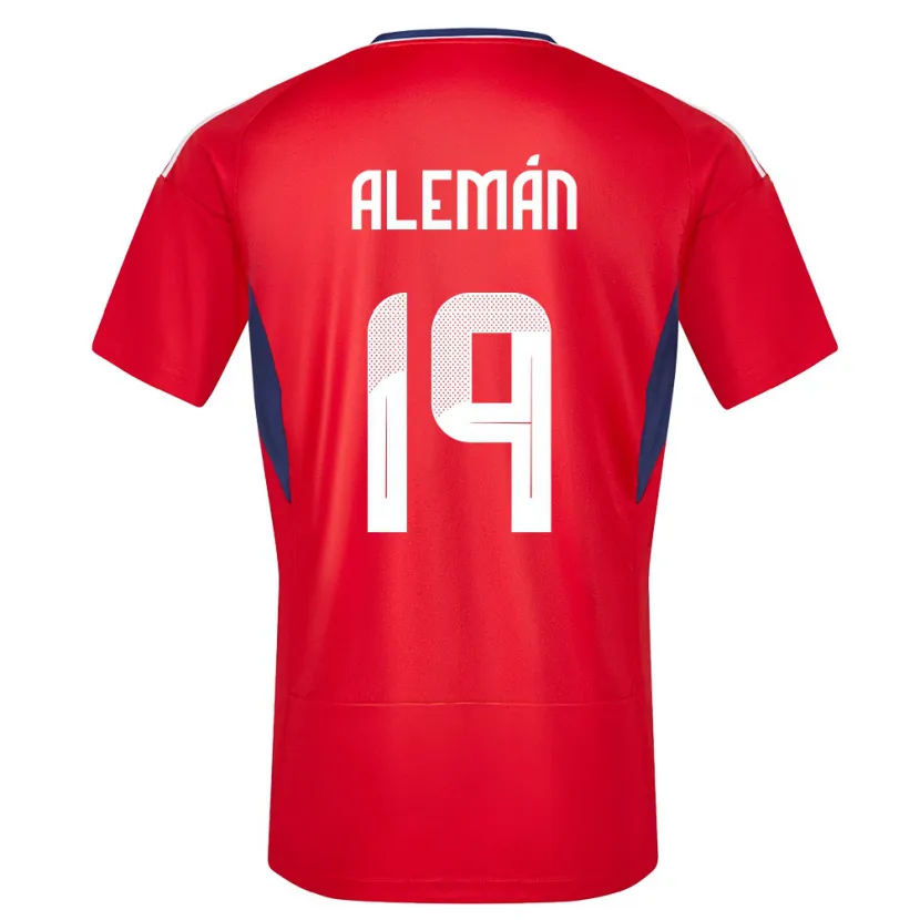 Danxen Hombre Camiseta Costa Rica Fabricio Aleman #19 Rojo 1ª Equipación 24-26 La Camisa