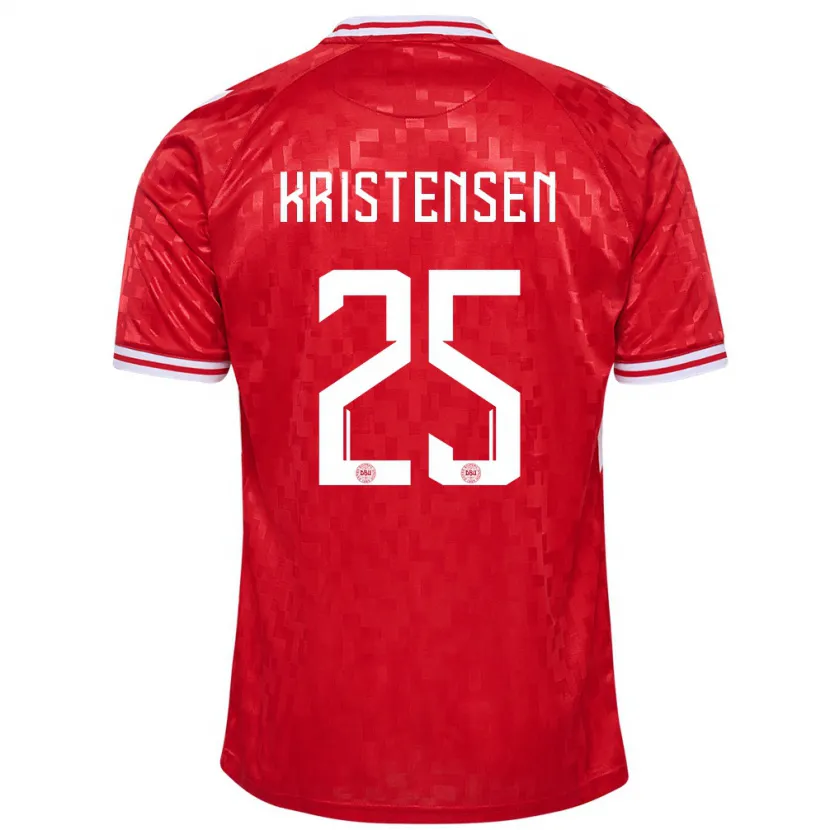 Danxen Hombre Camiseta Dinamarca Rasmus Kristensen #25 Rojo 1ª Equipación 24-26 La Camisa