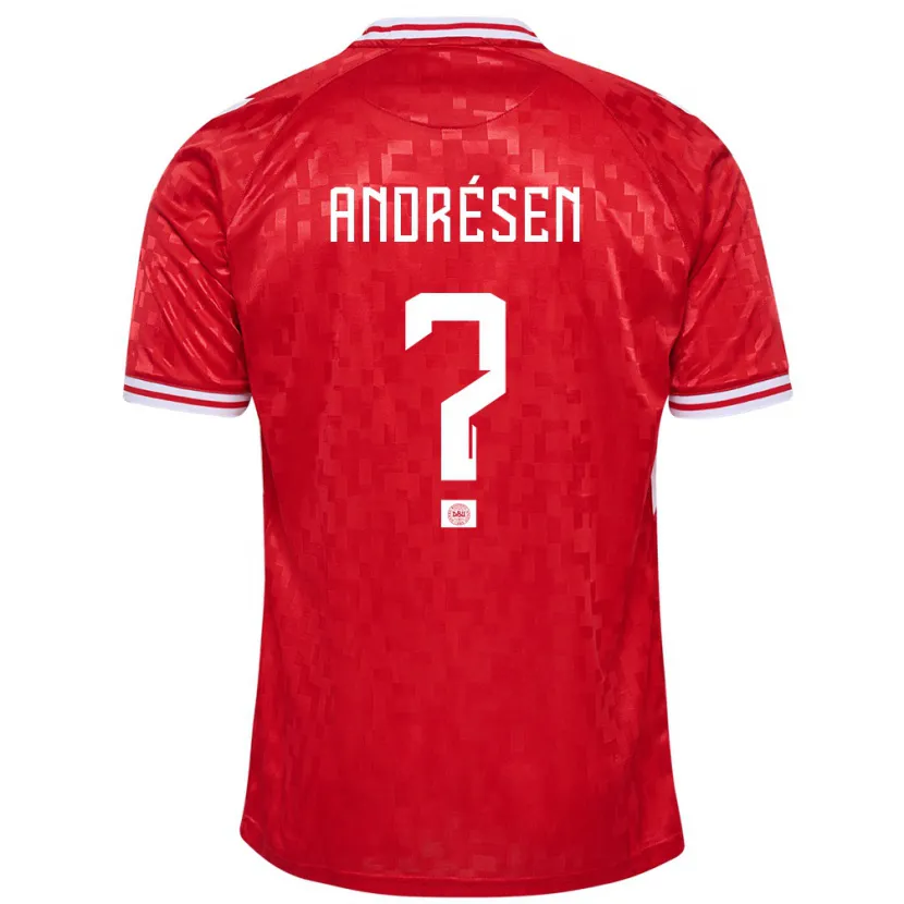 Danxen Hombre Camiseta Dinamarca Aske Andrésen #0 Rojo 1ª Equipación 24-26 La Camisa