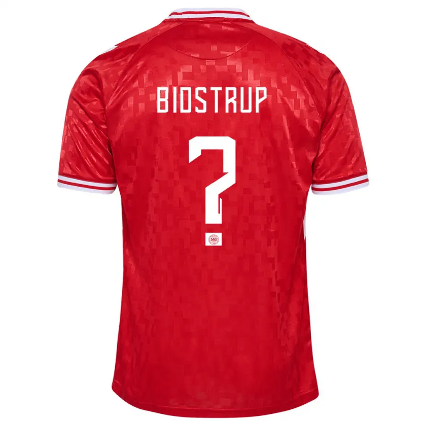 Danxen Hombre Camiseta Dinamarca Hjalte Bidstrup #0 Rojo 1ª Equipación 24-26 La Camisa