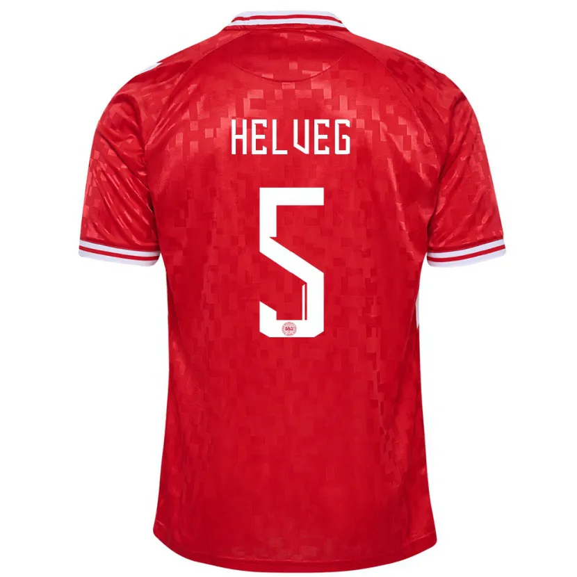 Danxen Hombre Camiseta Dinamarca Richard Helveg #5 Rojo 1ª Equipación 24-26 La Camisa