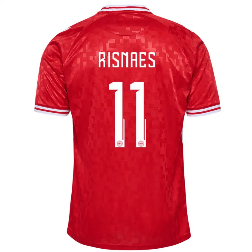 Danxen Hombre Camiseta Dinamarca Roberto Risnaes #11 Rojo 1ª Equipación 24-26 La Camisa