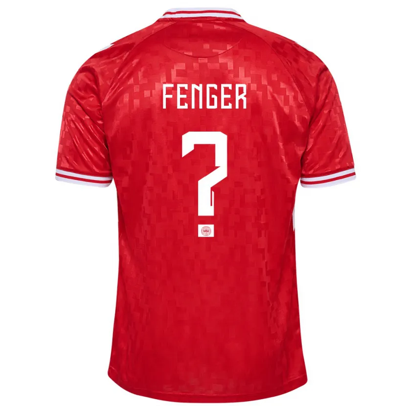 Danxen Hombre Camiseta Dinamarca Oskar Fenger #0 Rojo 1ª Equipación 24-26 La Camisa