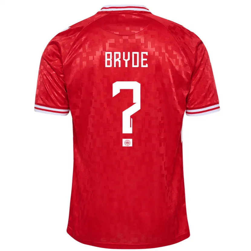 Danxen Hombre Camiseta Dinamarca Lucas Bryde #0 Rojo 1ª Equipación 24-26 La Camisa